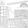 Zonon 10 Pcs Plastic Drawing Template Ruler Geometric Drawing 12