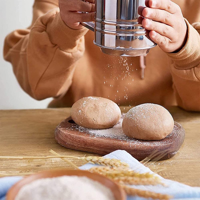 ANCLLO Hand Squeeze Fine Mesh Flour Sifter - Stainless Steel