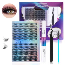 KESENXUN DIY single cluster false eyelashes Segmented self-grafting eyelashes 9-16mm Mix Eyelash Clusters DIY Lash Extension Individual (30D-280clusters-9-15MIX)