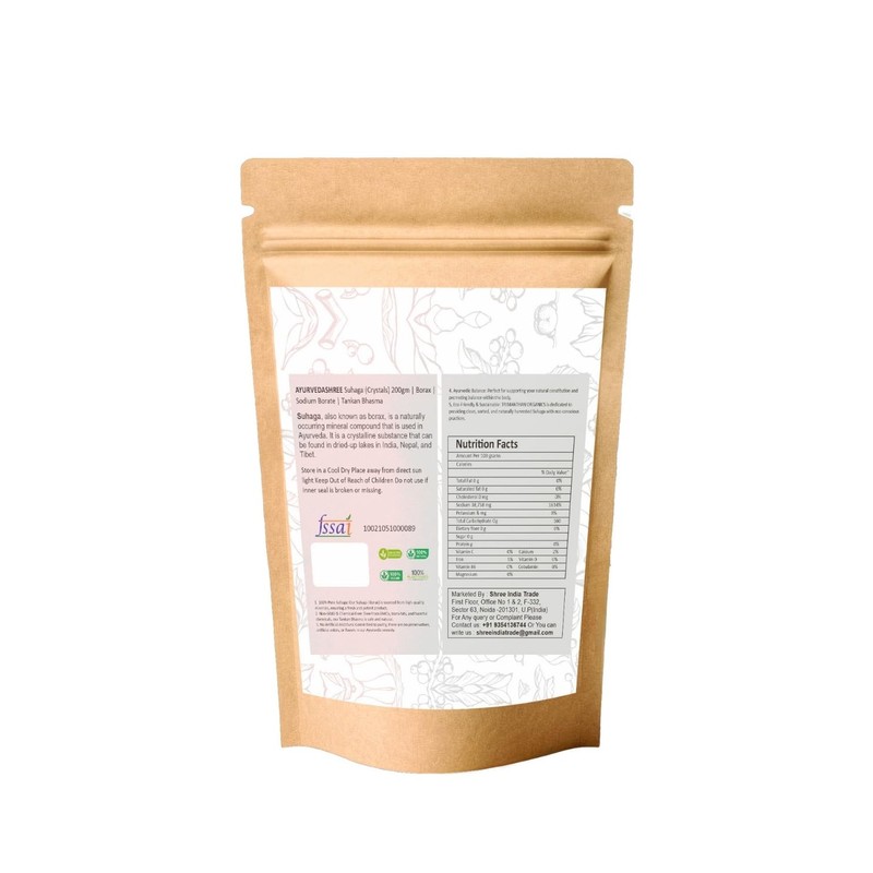 AYURVEDASHREE Suhaga (Crystals) 50gm | Borax | Sodium Borate |