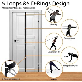 Door Anchor Strap For Resistance Bands Heavy Duty Multi Loop Door Anchor Strap Leg Ankle Straps for Resistance Training Physical Therapy Home Workouts