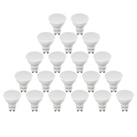 paul russells LED Bulb GU10, 400 lumens, 4.9W(Equivalent to 50W Halogen), Daylight White 6500K, Non Dimmable, Pack of 20