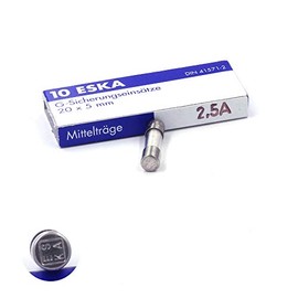 10 x Medium Glass Slow Blow Fuse (M) 2.5A / 250V AC 5x20mm
