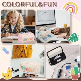 Large Capacity Pencil Case with Compartments, School Pencil Bags with Zipper, Big Storage Pen Bag for Teen Girl Boy Men Women, Adult Stationery Pen Bag for School College and Office