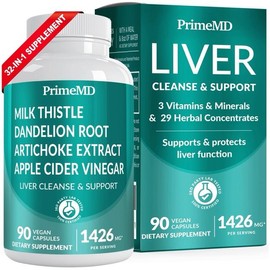 32-in-1 Liver Supplement with Milk Thistle, Dandelion Root & Artichoke – Detox & Cleanse Formula with Beetroot for Liver Health Support