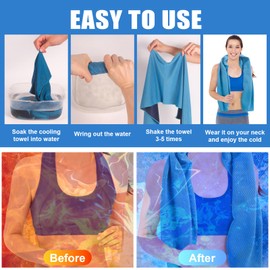 NUOYEE 8 Pack Cooling Towel for Neck and Face,Gym Fitness Hiking Running Yoga Workout Sweat Ice Towel (Multicolor-05)