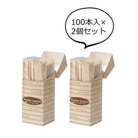 Sunup Disposable Spatula, Brown, 100 Pieces, Set of 2, L Size (W x H x D): 0.6 x 5.9 x 0.06 inches (1.5 x 15 x 0.15 cm), Wooden Spatula, Box Type