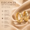 Arracadas Huggie Circonia Oro Laminado Espiral Elegante