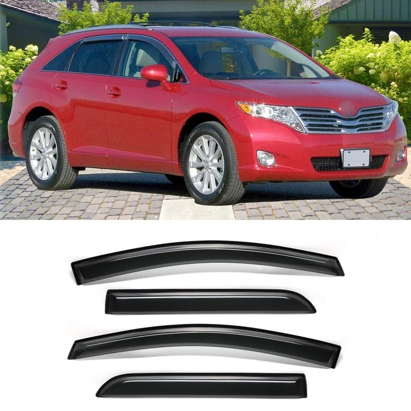 Puermto 94162 Sunproof Waterproof Side Window Wind Deflector, 4pcs Protective