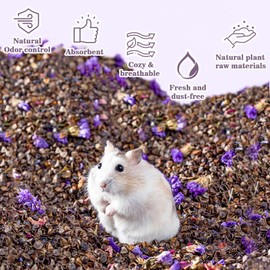 Sukh Hamster Rabbit Bedding Mate - 10.5OZ Pet Bedding Mate Guinea Pig Bedding Natural Flower & Herb Hamster Bedding Odor Control Hamster Bedding Set Animal Bedding Mate for Rabbit Gerbil Chinchilla