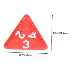 Totority 60pcs Four-Sided Dice Red D4 Dice Polyhedral Dice Dice Round Mosaic Trays Craft Tiny D4 Dice Game Dice Dice Dice Red Dice Acrylic