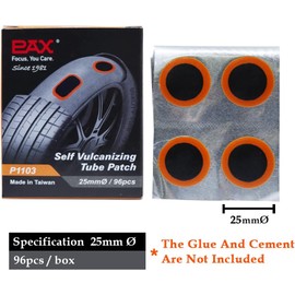 PAX 96 parches de tubo interior de bicicleta de 25 mm de diámetro, parche de reparación de neumáticos planos para bicicleta, motocicleta, scooter, BMX, ATV, flotación de río, goma inflable,