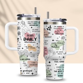 CGMIBAS New Mom Gifts for Women, Mama, Wife - Birthday Mothers Day New Moms Daily Affirmations Cup Tumbler with Handle 30oz Girls Boys Moms Pregnancy Gifts for Expecting Mom, Mommy to Be Coffee Mugs