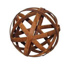 Bornhöft Ball 20 cm Metal Patina Rust Strip Ball Iron Decorative Garden Decoration Ribbon Ball Steel Ribbon Ball