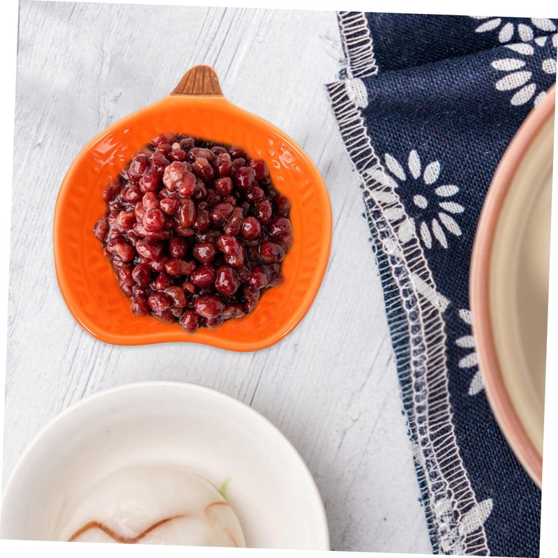 LABRIMP Pumpkin Shape Ceramic Dipping Plates 4pcs Cute Sauce Dishes