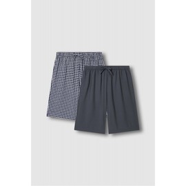 JAJU [JAJU] Men's Rayon 5-Length Pajama Pants 2-Pack_Dark Navy