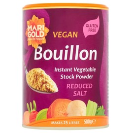 Marigold Swiss Vegetable Vegan Bouillon Powder Reduced Salt 150 g (Pack of 6) (500g - Pack of 6)