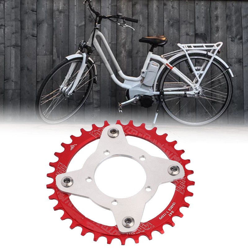 34T 104 BCD Electric Bike Chainring and Adapter for Bafang