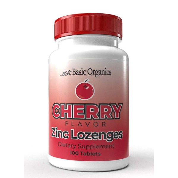 Basic Brands Zinc Lozenges, 100 Count, Cherry