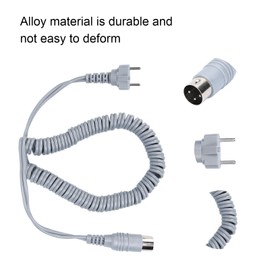 Electric Nail Drill Cable, Antioxidant Nail Drill Handpiece Cable, Three Connector Design for Electric Nail Drill Handpiece for Long Term Use (Grey)