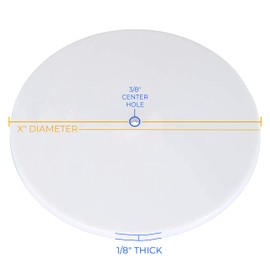 KastLite Round Diffuser | Frosted White Acrylic | 15.5" Diameter with 3/8" Center Hole | 1/8" Thick Disc | For Drum-Style Lampshades & Pendants | Fits 16-18" Openings