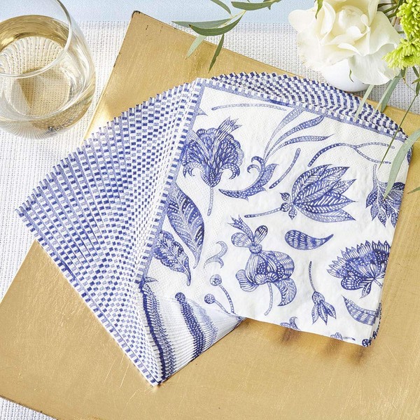 Kate Aspen Servilletas de boda de sauce azul, servilletas decorativas