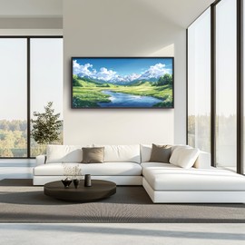 Mountain River Large Wall Art Framed Nature Scenery Wall Decor for Living Room Mountain Landscape Pictures Oversized Canvas Print Painting Modern Extra Large Framed Artwork for Bedroom Office 60"x30"