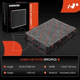 A-Premium - Filtro de aire de cabina con carbón activado compatible con Hyundai Sonata 1999-2005, Santa Fe 2001-2006, XG350 2002-2005, XG300 2001 y Kia Optima 2005-2006