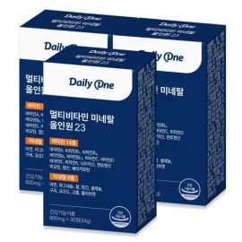 Daily One Multivitamin Mineral All-in-One 23 Multivitamins for Women and Men, 30 tablets, 3 boxes / 데일리원 멀티비타민 미네랄 올인원 23 종합 비타민 여성 남성 영양제 30정 3통