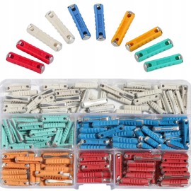 aikoolwer 5Types 200pcs Torpedo Fuses Set Torpedo Shaped Fuses Automotive 5A 8A 10A 16A 25A Protect Automotive Circuits Old Style Classic Cars