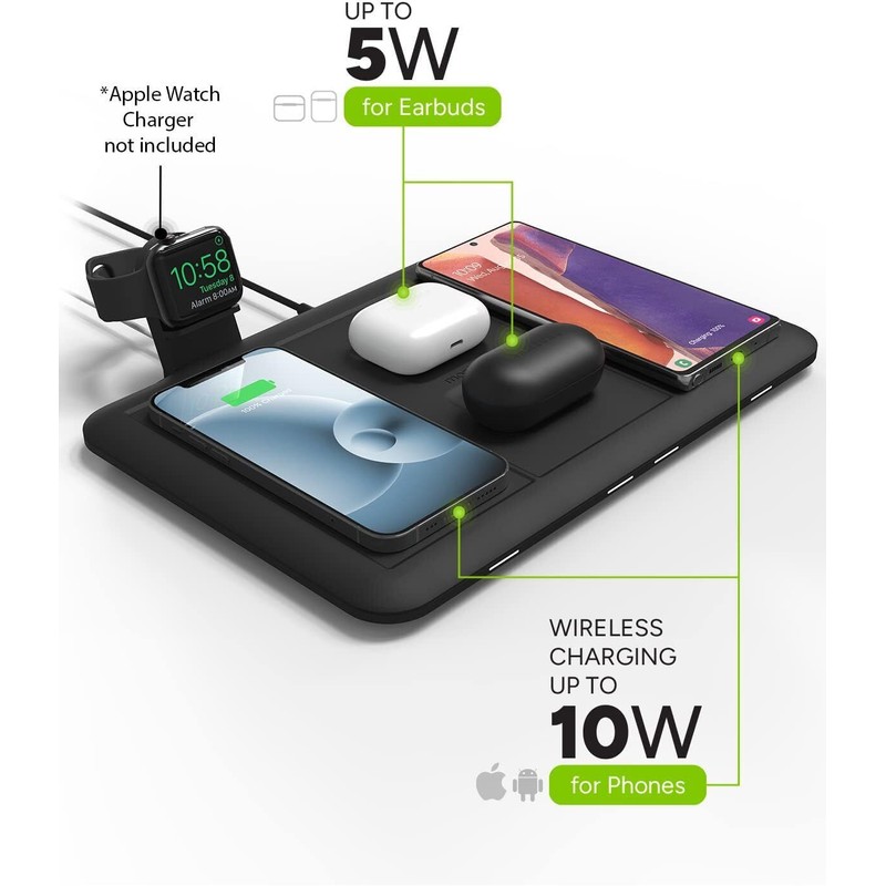 Mophie 4-in-1 Wireless Charging Mat 10W,Charge 4 Device At Once
