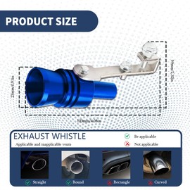 QZTYTY 2PCS Turbo Sound Whistle Simulator, Car Turbo Whistle Car, Aluminum Alloy Universal Turbo Sound Exhaust Muffler Pipe Whistle, Automotive Replacement Exhaust Mufflers Fit Car Truck (Blue)