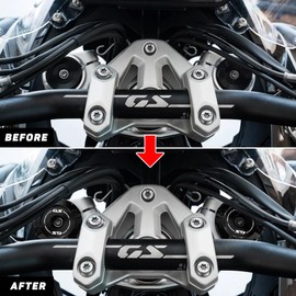 ZEXDDI Fit For R 1300 GS R1300GS ADVENTURE 2025 Motorcycle CNC R 1300GS ADV 2024 Top Front Forks Trim Cover Cap Fork Top Tube Covers Accessories (Black)