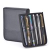 Lanxivi Genuine Leather Fountain Pen Case 6 Slot Black Leather