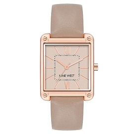 Nine West Women's NW/2116TPRG Rose Gold-Tone and Taupe Strap Watch