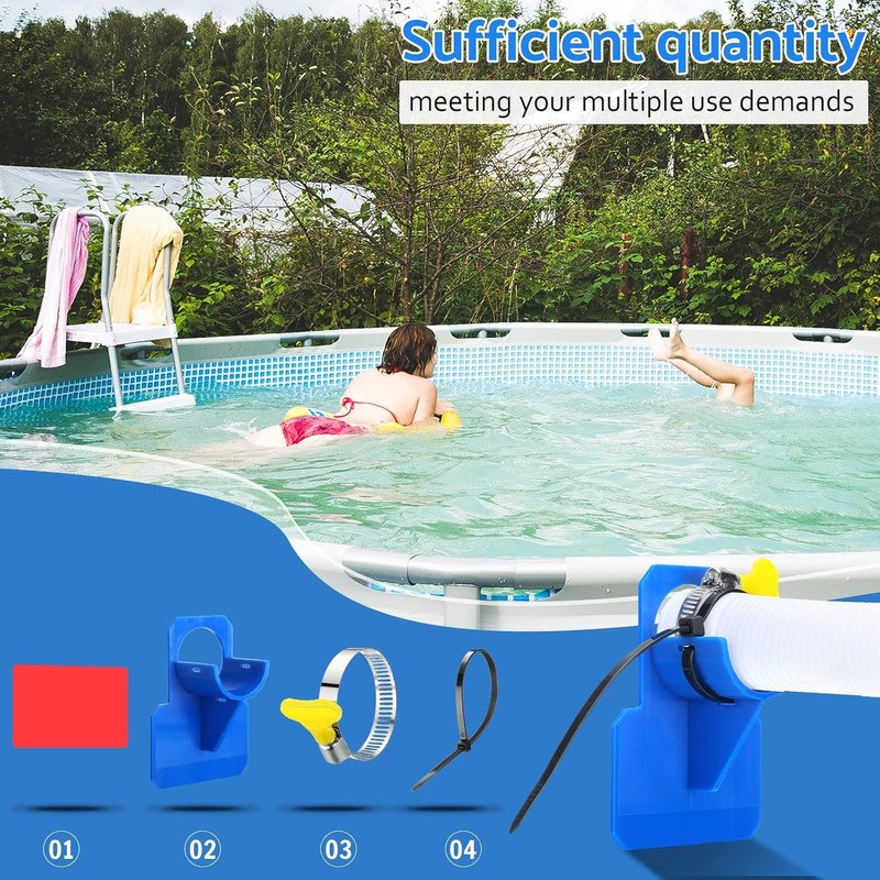 SIGANDG 2 Pieces Swimming Pool Hose Holder Accessories with Puncture,