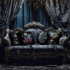 Knibeo Mystical Boho Luna Moth Witchy Pillow Covers Set of 4, Witch Witchy Gifts for Women, Witch Decor Aesthetic, Sun and Moon Decor Pillow Covers, Moth Decor(24" x 24")