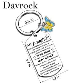 Davrock Daughter Gifts For Daughter Adult Birthday Gifts for Teen Girl Stocking Stuffers for Girls Birthday Keychain Proud Of You Gift For Her Graduation Christmas Valentines Day Gift