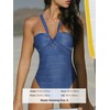 CUPSHE Women's One Piece Swimsuit V Neck Shining High Push