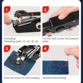 Cordless Handheld Mini Sewing Machine with Random Color Accessories, 1 Count Portable Electric Sewing Device, Fathers Day Gifts (Battery Not Included), Christmas Gifts