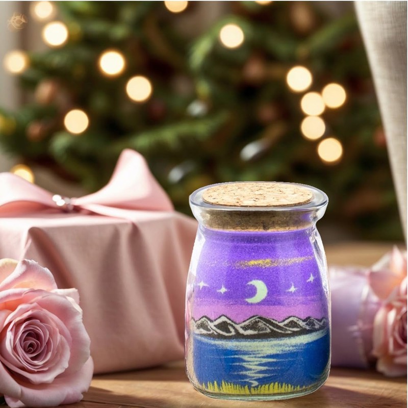 Vikooyes Sand Art In Bottle,Office Desk Art Decor,Completed Artwork,Sand Painting