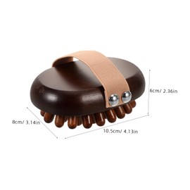minkissy Handheld Meridian Massage Brush with Ergonomic Wood Design Acupoint Pressure Point Massager for Abdomen Legs Scalp Portable Reusable Spa Body Scrubber for Relaxation and Muscle