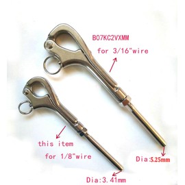JY-MARINE 316# Stainless Steel Quick Release Pelican Hook Shackle Sailing Boat Yacht for 1/8" Wire