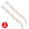Beistle Prom Court Satin Sash 2 Piece, White/Gold