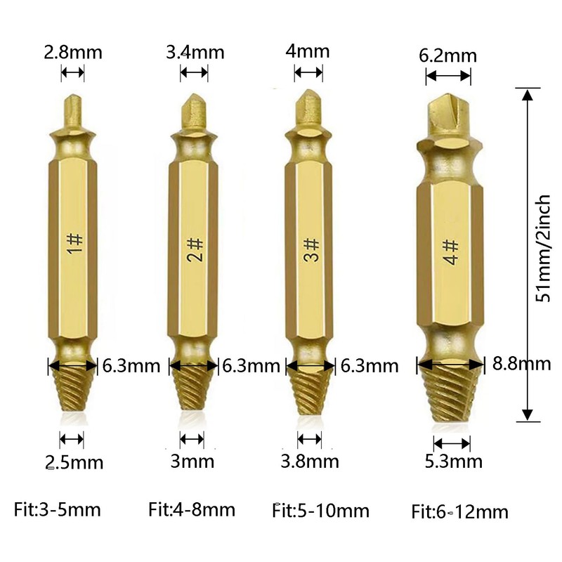 Hyamass Damaged Screw Extractor Set&bolt extractor kit & Stripped Screws