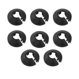 1/2 inch Outer Diameter Flange Water Pipe Cover Decoration Black Pipe Cover Radiator PP Plastic 16mm(5/8") Escutcheon Pipe Collar for Wall Pipe Tube Decoration 8Pcs