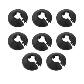 1/2 inch Outer Diameter Flange Water Pipe Cover Decoration Black Pipe Cover Radiator PP Plastic 16mm(5/8") Escutcheon Pipe Collar for Wall Pipe Tube Decoration 8Pcs