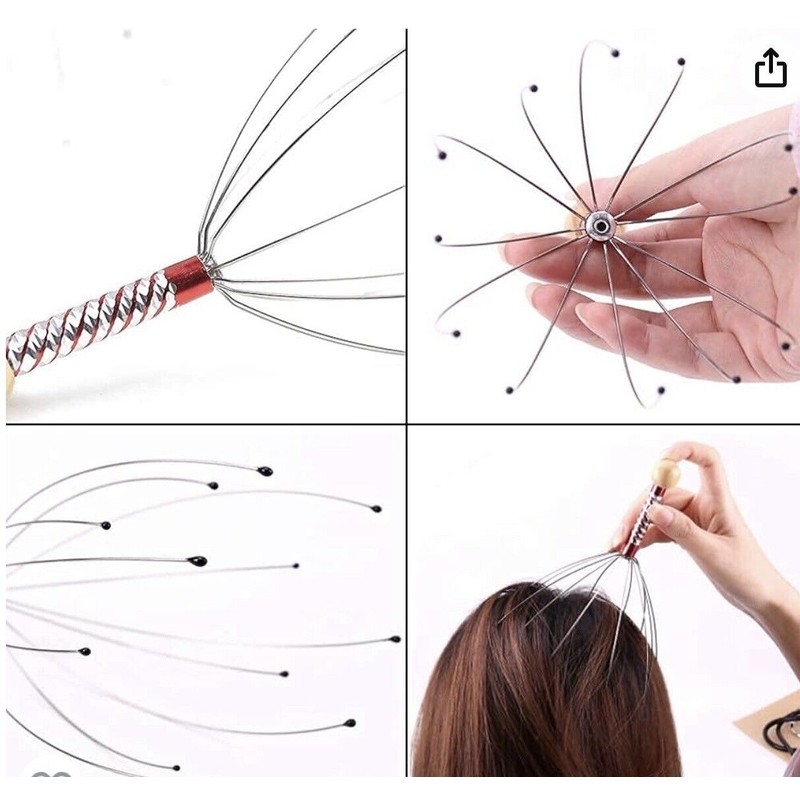Frentaly 4 PCSHead Massager Scratcher Neck Massage Scalp Relax Calm