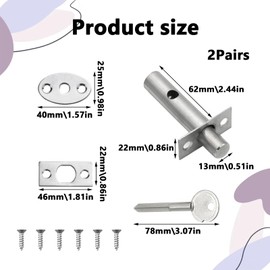 Internal Door Lock, Door Security Rack Bolt, Mortice Door Bolts, Security Deadbolt Door Lock, Door Bolts for Internal Doors, Door Locks Internal with Star Key, Internal Door Latch (2 Set)