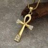 Puzamen Ankh Cross Necklace for Men Women with Cubic Zircon